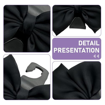 2 PCS Car Purse Hook, Cute Bow Seat Headrest Hooks, Automotive Interior Decorating Accessories, Car Accessories for Women (Black)