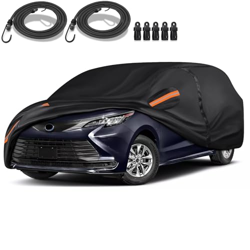 Special 16 Layers Full Car Cover Fit for 2003-2024 Toy-OTA Sienna, Ultra Heavy 600D Oxford Cloth, All-Weather Protection Summer Sun Exposure and Winter Snow Rain Dust UV, Black - color: Fit for 2003-2024 Toy-ota Sienna