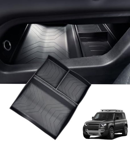 Lower Center Console Organizer Tray for Land Rover Defender 90/110/130 2026 2025, Interior Accessories Insert Tray Storage Box for 2025-2026 Defender, Black - style: 2) Fits for 2025-2026 Defender, Lower