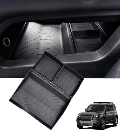Lower Center Console Organizer Tray for Land Rover Defender 90/110/130 2026 2025, Interior Accessories Insert Tray Storage Box for 2025-2026 Defender, Black - style: 2) Fits for 2025-2026 Defender, Lower