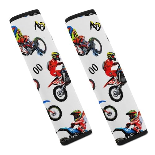 Men's Comfortable Cushion Pad Car Shoulder Strap, Vintage Motorcycle Racing Dirt Bike Harness Pad Car Belt Covers - color: Color355