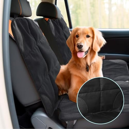 Aurelema 2 Pcs Car Seat Protector with Non-Slip Backing and Mesh Pockets 600d Fabric Child Car Seat Covers Waterproof, Durable for Baby and Pet, Sedan SUV Truck (Black) - color: Black