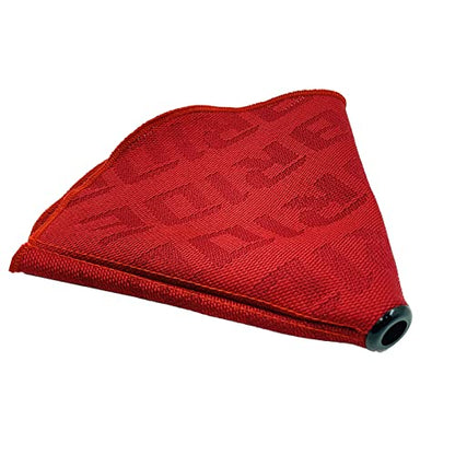 Universal Manual Red Canvas Shift Lever Knob Boot Dust Cover JDM Style Gear Shift Knob Collar Hyper Fabric - color: Red