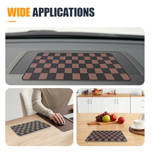 YoRise Car Dashboard Anti Slip Mat, 10.62'' × 5.90'' PVC Center Console Pad, Non-Slip Sticky Dash Mat, Washable Car Dashboard Gripping Pad for Phone, Glass, Key, GPS (Brown) - color: Brown
