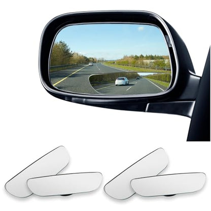 2 Pairs Blind Spot Mirror, Frameless HD Glass Convex Side Mirrors with 360 Degree Adjustable Swivel Mount, Wide Angle Rear View Car Accessories for Eliminating Blindspots on SUVs Trucks and RVs