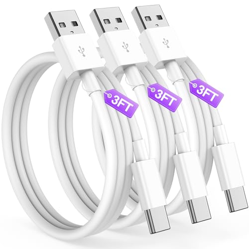 Essri Car CarPlay Cable for iPhone 17, 16, 15 USB C Charger Cord, 3-Pack 3FT USB A to USB C Charging Cable for Apple iPhone 17/17 Pro/Air/16e/16/15 Pro Max/Plus Cord, for iPad Pro/Air 6th/5th Gen - color: White, size: 3 FT+3 FT+3 FT