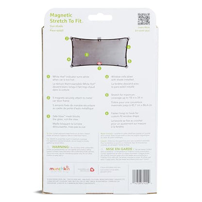 Munchkin® Brica® Magnetic Stretch to Fit™ Sun Shade, Black, 1 Pack - size: 18x34 Inch (Pack of 1), style: 1 Shade per Package