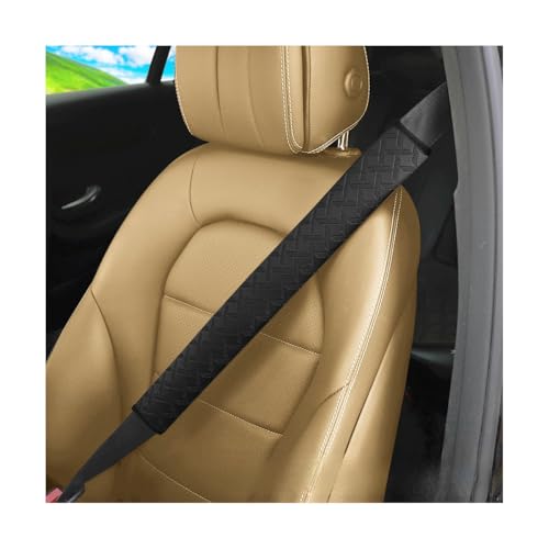 2PCS Car Seatbelt Cover, Soft Leather Vehicle Safety Seat Belt Cushion, 19.7 Inch Comfortable Auto Shoulder Neck Chest Protection Pads Accessories, Universal for Most Cars (Black) - color: Black/19 inches