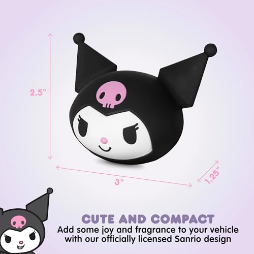 Sanrio Kuromi Car Trunk Organizer, Steering Wheel Cover, Air Freshener & Refill – Cute, Collapsible, Heavy-Duty Storage & Car Accessories for Groceries, Tools, Travel – 12.5"L x 12.5"W x 9"H - style: Pack Kuromi