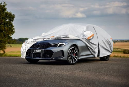 Kayme 6 Layers Car Cover Custom Fit for BMW 3 Series 320i 325i 328i 330i 335i (2013-2025) Waterproof All Weather for Automobiles, Outdoor Full Cover Rain Sun UV Protection.Silver - size: 4. Custom Fit BMW 3 Series