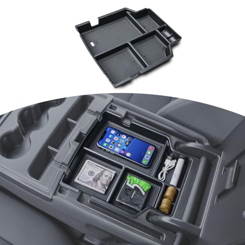 EDBETOS Center Console Organizer Tray Compatible with 2014-2018 Chevy Silverado/GMC Sierra 1500 & 2015-2019 2500HD/3500HD Bench Seat Jump Seat Console Armrest Storage Box Insert Interior Accessories