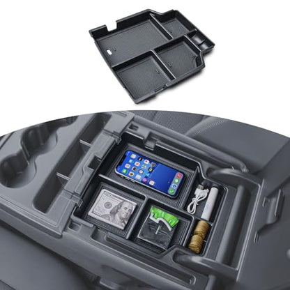 EDBETOS Center Console Organizer Tray Compatible with 2014-2018 Chevy Silverado/GMC Sierra 1500 & 2015-2019 2500HD/3500HD Bench Seat Jump Seat Console Armrest Storage Box Insert Interior Accessories