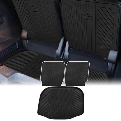 Cargo Liner Compatible with 2015-2019 Ford Explorer Third Backrest Mats & Lower Trunk Mat (3rd Backrest Mats+Lower Trunk Mat) - size: FOR 2015-2019 Ford Explorer(3rd+lower Trunk Mat)