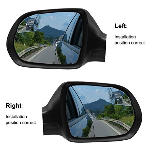 POMFW Rhombus Blind Spot Mirror - 2 Inches HD Glass Frameless Wide Angle Convex Mirror, 360° Adjustable Side Rear View Mirror with 3M Adhesive for Car SUV Truck 2 Pack - style: Fanshaped