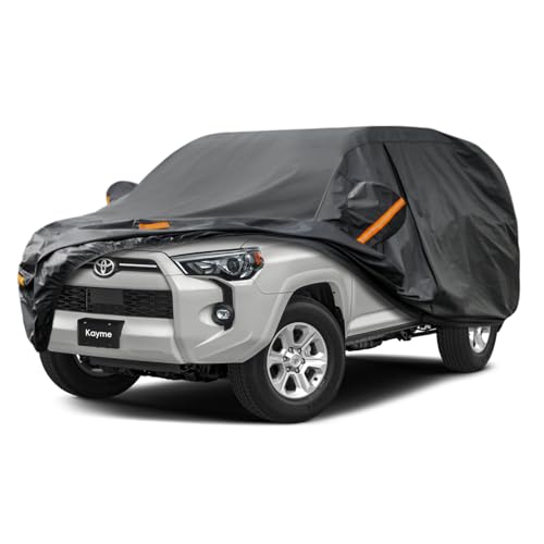Kayme 7 Layers SUV Car Cover Custom Fit for Toyota 4Runner (2002-2025) Waterproof All Weather for Automobiles,Outdoor Full Cover Rain Sun UV Protection.Black - color: PE-Black, size: Custom Fit Toyota 4Runner