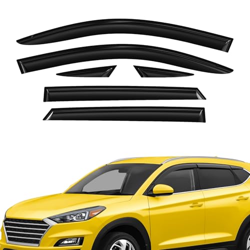 Extra Durable Window Deflectors Tape-On Window Visors Rain Guards Fit for Hyundai Tucson 2016-2021, Sun Visors, Wind Vent for Shades, Exterior Car Accessories - 6pcs. AG0296 - color: For Hyundai Tucson 16-21
