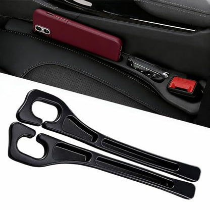 KUWSEIY 2 Pack Car Seat Gap Filler, No-Drop Seat Side Gap Seam Filler Organizer with Phone Holder, Universal Fit Fill The Gap Between Seat and Console, Auto Accessories for SUV Truck Sedan