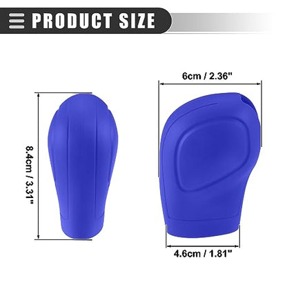 Motoforti Universal Car Gear Shift Cover Comfortable Handbrake Shifter Cover, Anti-Slip, Silicone, Dark Blue, 2 Pcs - color: Dark Blue