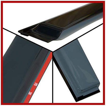 2013-2020 Tape-On Rain Guards for Ford Fusion Side Window Visor Deflectors S SE SEL Titanium Hybrid Durable Tinted Shades 2014 2015 2016 2017 2018 2019 - size: For Ford Fusion 2013-2020