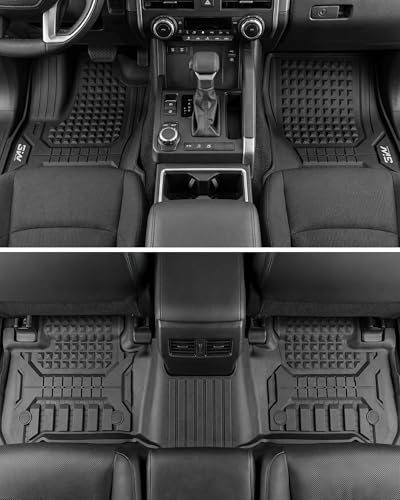 3W Floor Mats for Toyota 4Runner 2025 2026 5 Seats(Not fit Hybrid), All Weather TPE Custom Fit Floor Liner & Trunk Mat & 2nd Row Under Seat Mat & Backrest Mat for 4 Runner Full Set 7Pcs - style: 6. 4Runner Gas 5Seat|25-26|Full Set
