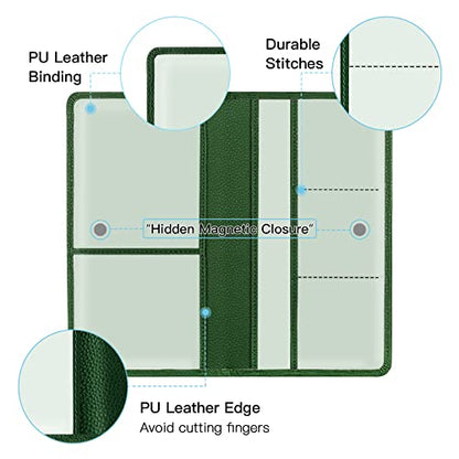Valardoh Premium Car Registration and Insurance Card Holder, Car Document Holder for Cards, Driver License & other Essential Documents (Dark Green) - color: Dark Green
