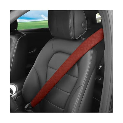 2PCS Extra Long Car Seatbelt Cover, 29.53 inches Soft Leather Vehicle Safety Seat Belt Strap Cushion, Comfortable Auto Shoulder Neck Chest Protection Pads Accessories, Extremely Long (Brown) - color: Brown/29 inches