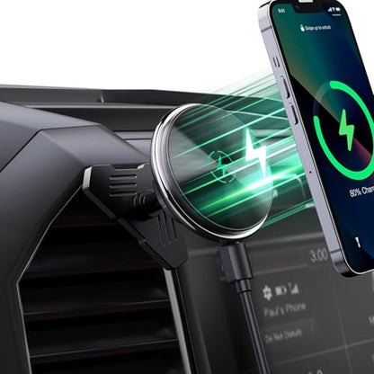 Kaishengyuan Wireless Charger Magnetic Vent Phone Mount Compatible with 2015-2020 Ford F-150, 2017-2021 Super Duty & 2018-2021 Expedition Metal Phone Holder Cradles Bracket Stand for All Smartphone - style: Magnetic Charge