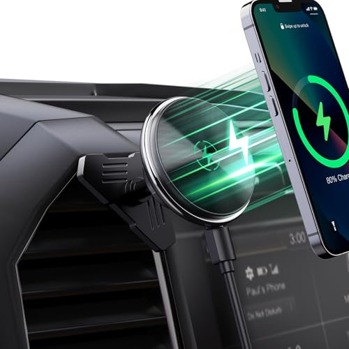 Kaishengyuan Wireless Charger Magnetic Vent Phone Mount Compatible with 2015-2020 Ford F-150, 2017-2021 Super Duty & 2018-2021 Expedition Metal Phone Holder Cradles Bracket Stand for All Smartphone - style: Magnetic Charge