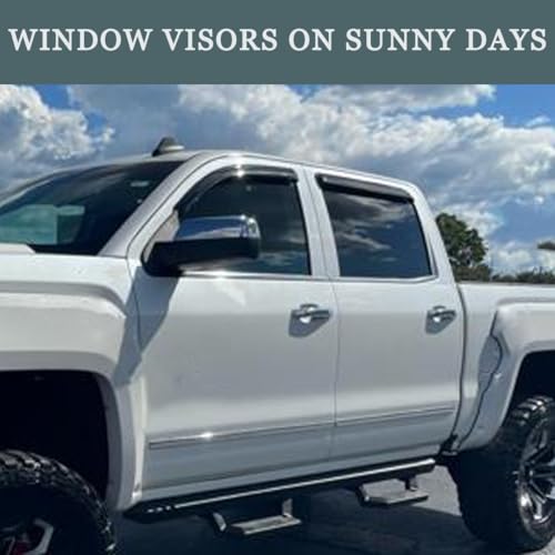 94251 Waterproof Sunproof Rain Guards Set, 4pcs Out-Channel Protective Side Window Wind Deflectors, Window Visor fit for 2008-2016 Chrysler Town & Country, 2008-2020 Dodge Grand Caravan - size: for 2008-2020 Grand Caravan/Town & Country
