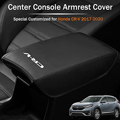 LEXLEY Armrest Box Cover Center Console Pad Waterproof Anti-Scratch Leather Protector Covers For CRV CR-V 2017 2018 2019 2020 2021 2022-Black Stitches - color: Black Stitches