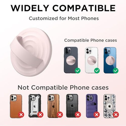 Magnetic Phone Grip Ring Holder, Liquid Silicone Magnet Cell Phone Grip Finger Loop, Compatible with Magsafe, Back of Phone for iPhone 17/16/15/14/13/12 Series, Lovely Pink - color: Lovely Pink