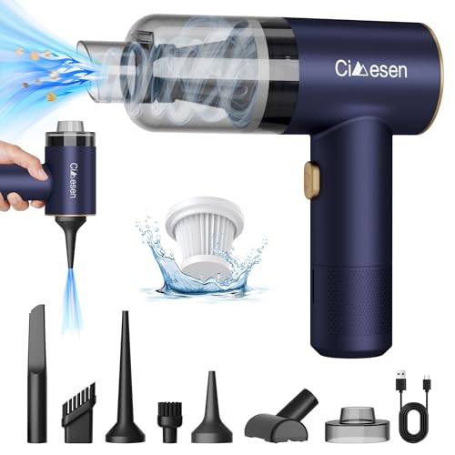 Car Vacuum Portable 4 in 1 Vacuum Cleaner 12000Pa Mini Handheld Vacuum Cordless Rechargeable 120W High Power Vacuum Cleaner & Air Duster Multi-Nozzles for Car Home Office Pet - color: Purple