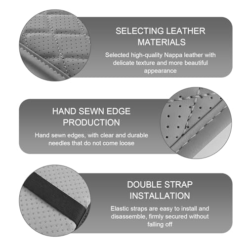 Car Center Console Cover, Leather Automotive Armrest Cushion with 2 Storage Bags, Breathable Armrest Cover, Universal Waterproof Arm Rest Protection Pad for SUV, Sedan, Truck (Gray) - color: Gray