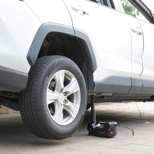 Trihelper Electric Car Jack 5 Ton 12V Floor Jack Hydraulic Jack Stand Car Lift Jack with Integrated Tire Pump for SUV Truck Sedan Vehicle Roadside Emergency Tire Change - color: Black