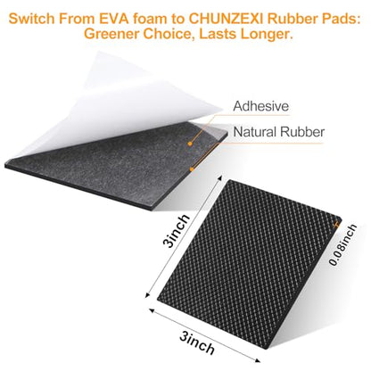 CHUNZEXI Non Slip Rubber Furniture Pads & Grippers, Self Adhesive Round Floor Protectors for Chair & Table Legs and Feet, 3 Inch, 12 Pack, Square - size: 3 inch 12 Square