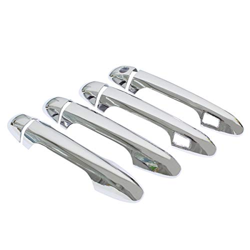 NewYall Chrome Outside Exterior Door Handle Covers for Toyota Highlander 2014-2019 Tacoma 2016-2023 Outer Front Rear Left Driver and Right Passenger Side with Smart Keyhole