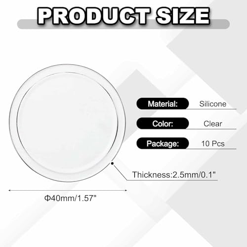 10 Pcs Round Anti-Slip Mat, 1.57" Diameter Phone Grip Pad Non-Slip Silicone Mat Anti-Skid Holder for Phone Keys Sunglasses Electronic Devices, Clear - color: Clear, size: 1.57"