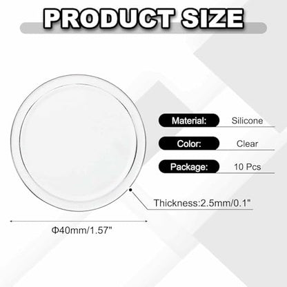 10 Pcs Round Anti-Slip Mat, 1.57" Diameter Phone Grip Pad Non-Slip Silicone Mat Anti-Skid Holder for Phone Keys Sunglasses Electronic Devices, Clear - color: Clear, size: 1.57"