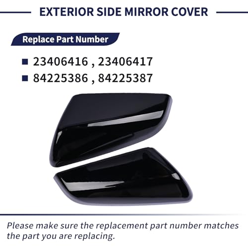 Exterior Side Mirror Cover Driver & Passenger Side Compatible with Chevrolet Equinox GMC Terrain 2018-2023 Rearview Mirror Cap Left & Right Side Replace 23406416 23406417 84225386 84225387 - size: Left & Right Side
