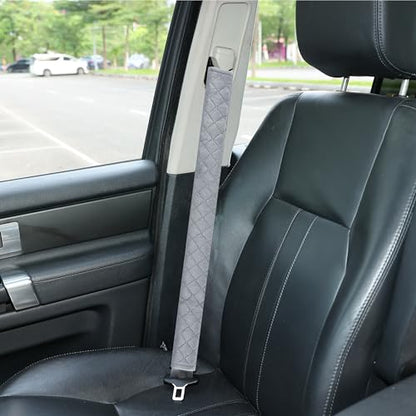 Amooca Soft Automotive Seat Belt Cover Seatbelt Shoulder Pad Neck Protector Cushions Universal Fit SUV Trucks Backpack Light Grey Extra Long 25.6in - color: Light Grey, size: 25.6in-1pc