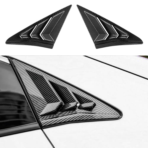 YINGTUU for Honda Civic Accessories 10th Gen 2016-2021 Window Louvers Racing Style Triangular Window Glass Blinds Hatchback Carbon Fiber Color - color: Rear Side Window Louvers for Hatchback
