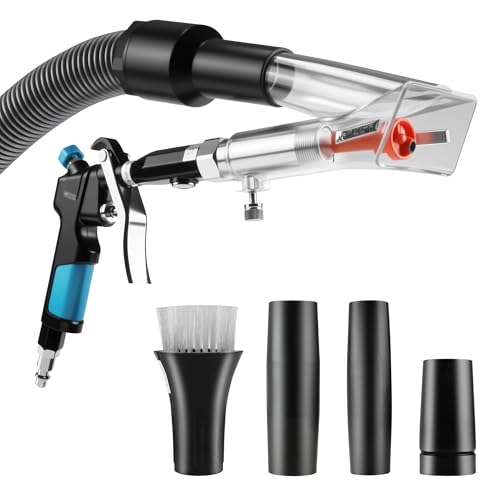 GOCCIDA 2in1 Car Interior Detailing Air Blow Gun & vacunm Gun,Multi-Purpose Cleaning Gun Detachable Sprinkler Head for Automotive Detailing, Carpet, Upholstery, Surface Cleaning - color: Black