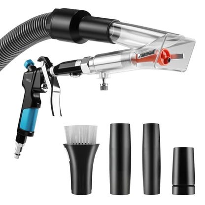 GOCCIDA 2in1 Car Interior Detailing Air Blow Gun & vacunm Gun,Multi-Purpose Cleaning Gun Detachable Sprinkler Head for Automotive Detailing, Carpet, Upholstery, Surface Cleaning - color: Black