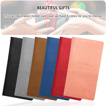 Car Registration and Insurance Holder,PU Leather Car Glove Box Organizer Car Document Holder for ID,Driver's License (Black) - color: Black