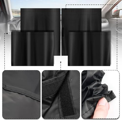3PCS Extra Large Car Window Shades Kit,Thickened Vinyl Coated Car Window Covers for Privacy and Maintaining Cool Auto Interior Temperature,Universal Cars Curtains for Windows (Extra Large) - color: Extra Large