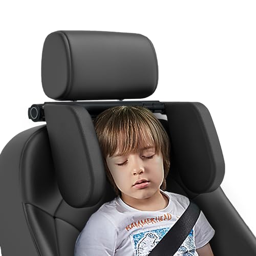 Car Headrest Pillow,Head, Neck Support Pillow,U Shaped Car Sleeping Pillow,180° Adjustable,Improve Head and Neck Posture and Adjust Sleep Position,Suitable for Kids and Adults (Black) - color: Black