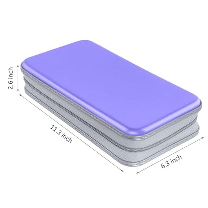 CD Case, Siveit DVD Case Holder 96 Capacity Hard Plastic CD DVD Disc Cases Storage Binder Wallet for Car Home Office Travel (Lavender) - color: Lavender