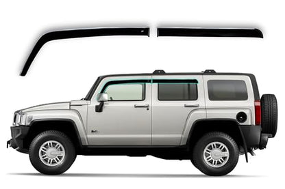 Chrome Window Deflector Set of 4-Pieces - Car Trim Side Vent Shades - Air/Rain Guards Ventvisor Compatible with Hummer H3 2005-2010