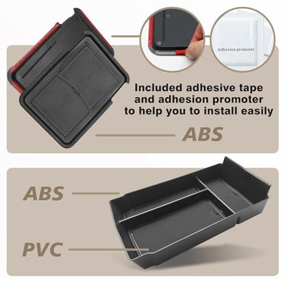 Muslogy Center Console Organizer Compatible with 2023 2024 2025 2026 Honda CRV & CRV Hybrid Tray & Armrest Hidden Storage Compartment 2PCS Set(Console Tray+Hidden Organizer) - style: Console Organizer & Hidden Compartment