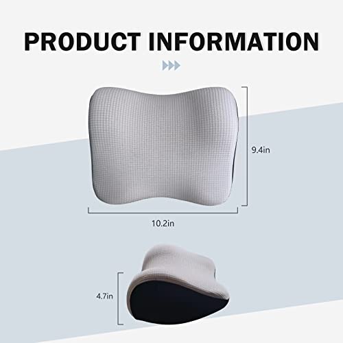 Ultra Soft Car Headrest Pillow, Car Pillow for Driving with Adjustable Strap, 100% Memory Foam Neck Cushion, Breathable Removable Cover & Ergonomic Design - Car Neck Pillow(Moonlight-Silver, 1PC) - color: Silver